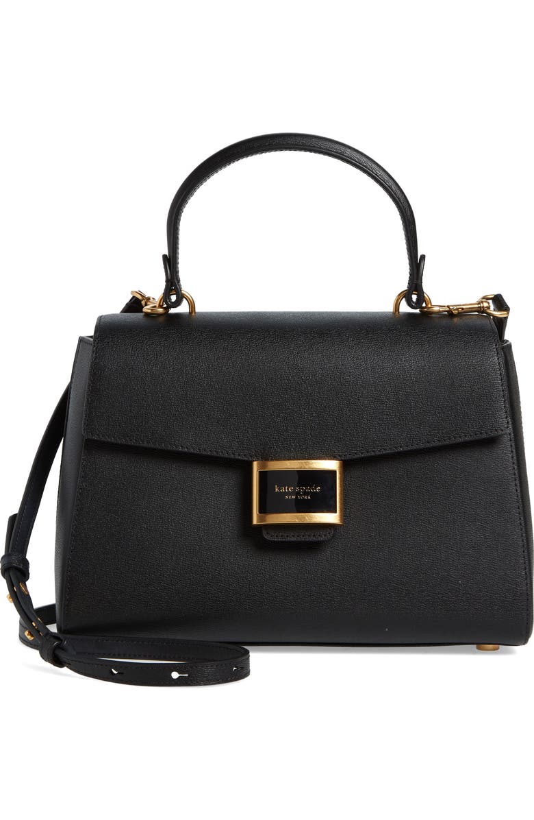 Kate Spade New York medium katy textured leather top handle bag, Main, color,