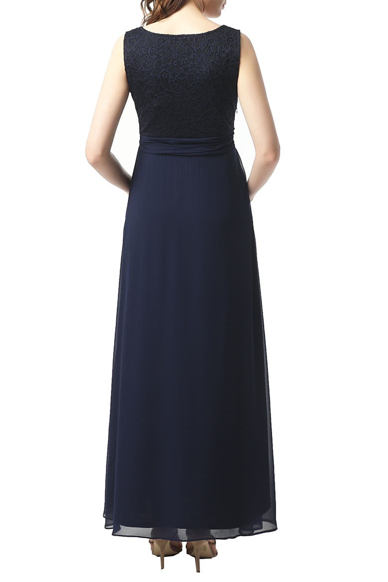 Kyra Empire Waist Maternity Gown, Alternate, color, NAVY