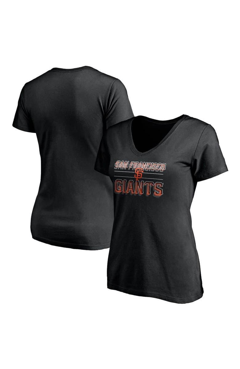 FANATICS Women's Fanatics Branded Black San Francisco Giants Compulsion to Win V-Neck T-Shirt, Main, color, 