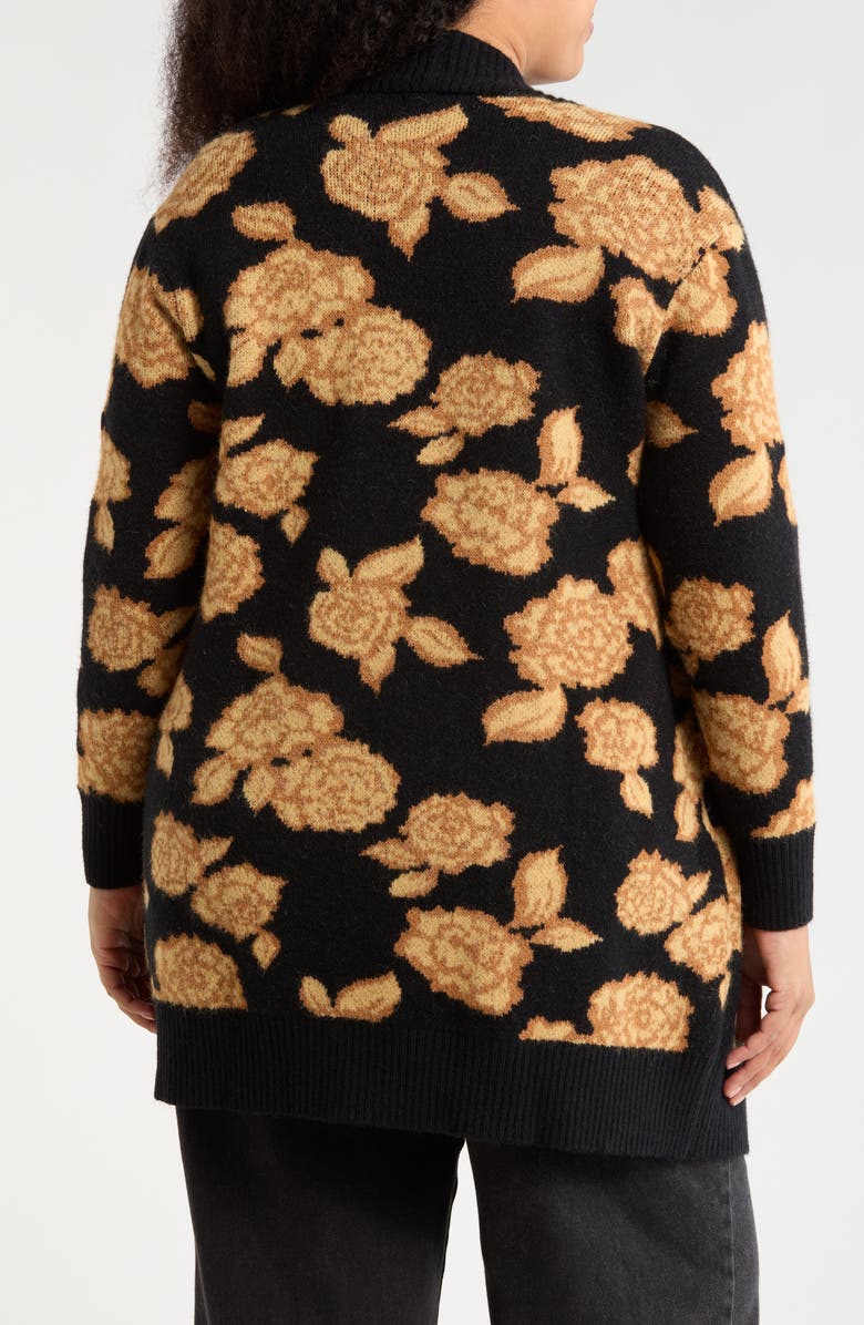 DR2 by Daniel Rainn Pocket Longline Cardigan, Alternate, color, Black