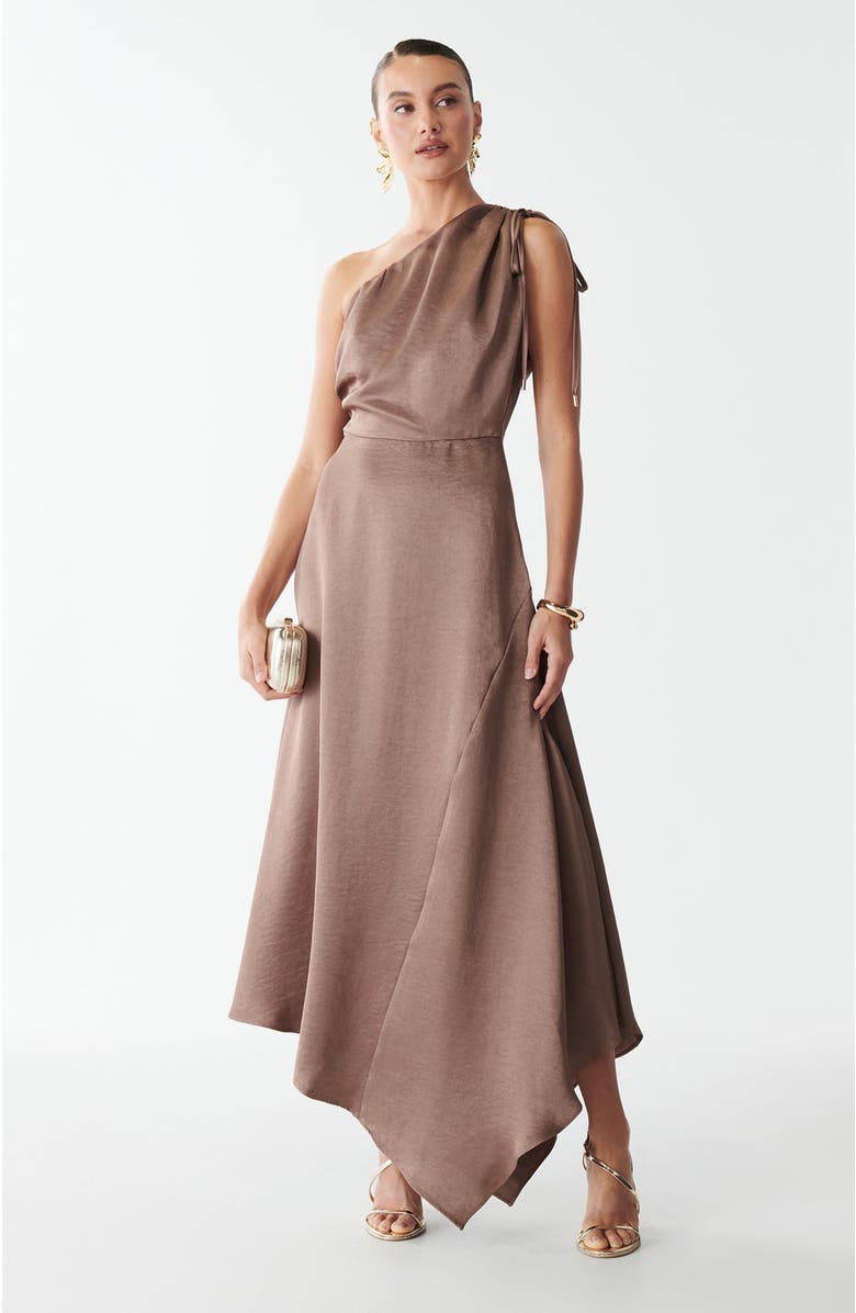 SAVEL Eleanor Midi Dress, Alternate, color, Mocha