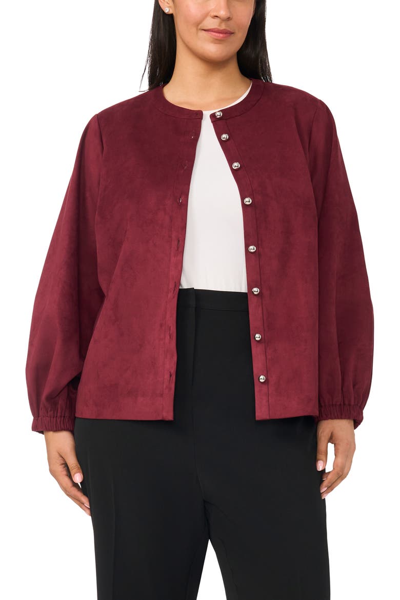 Faux Suede Jacket, Main, color, WINTERBERRY