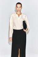 COS Contrast-Tipped Sculpted Open-Collar Shirt