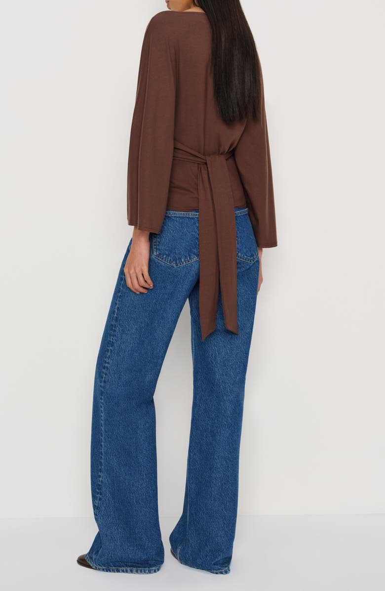 Reformation Avery Long Sleeve Top, Alternate, color, Cafe