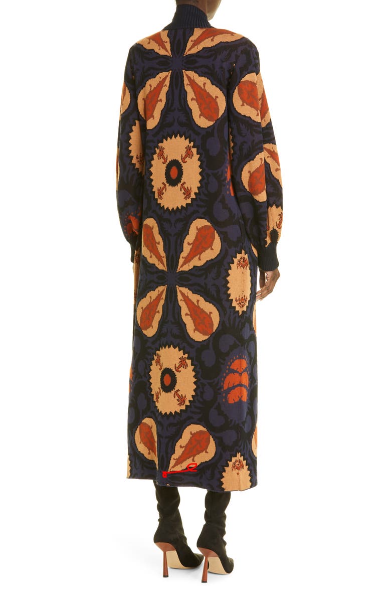 Johanna Ortiz Suzani Midnight Jacquard Pima Cotton Duster Cardigan, Alternate, color, 