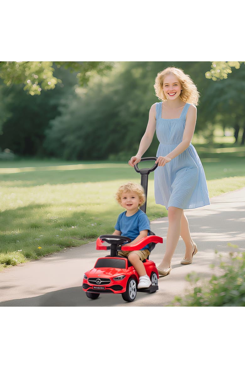 Mercedes-Benz C-Class 2-in-1 Ride-On Push Car, Red, Alternate, color, Red