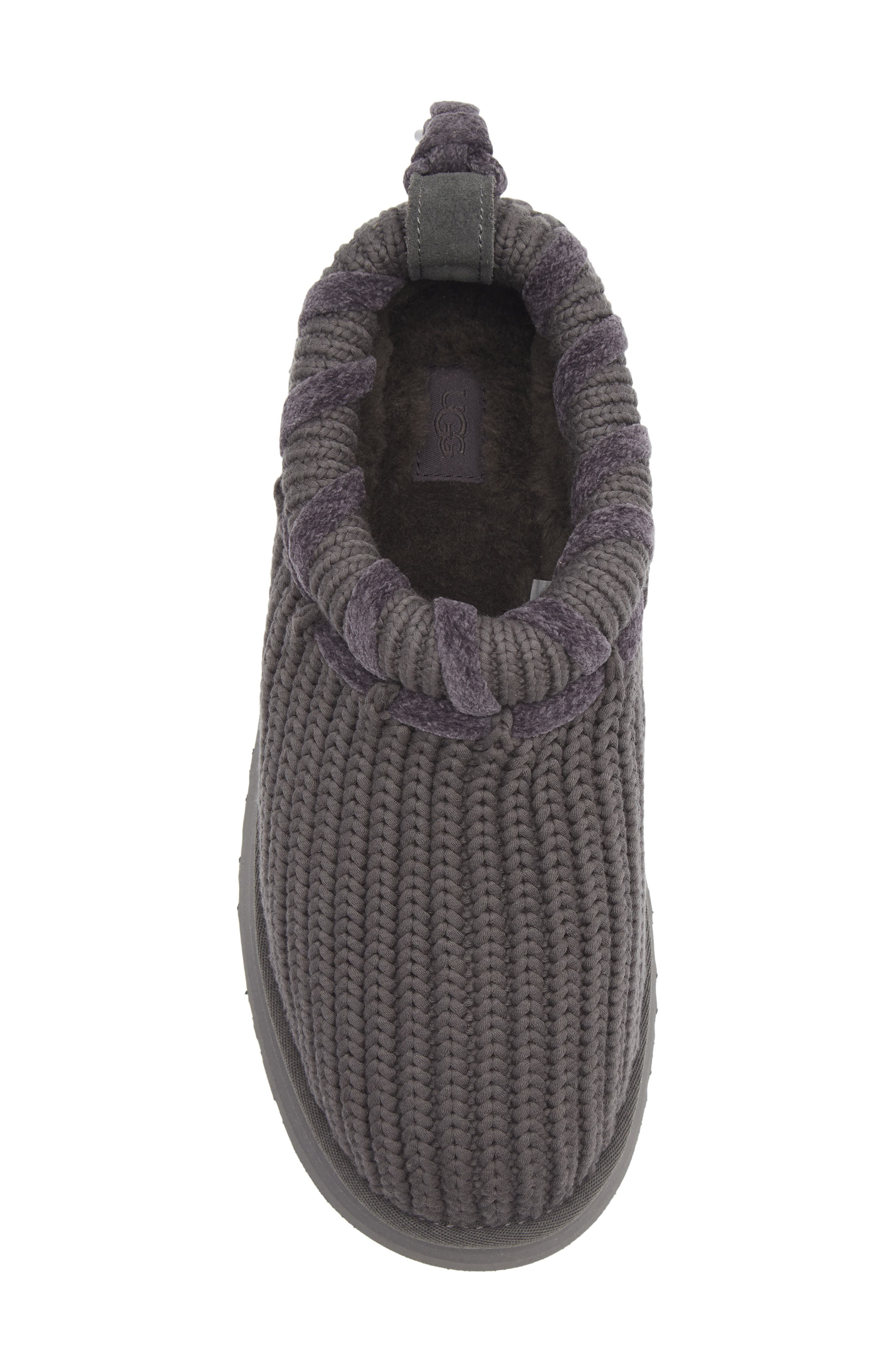 Tazz Whipstitch Knit Slipper, Alternate, color, CHARCOAL
