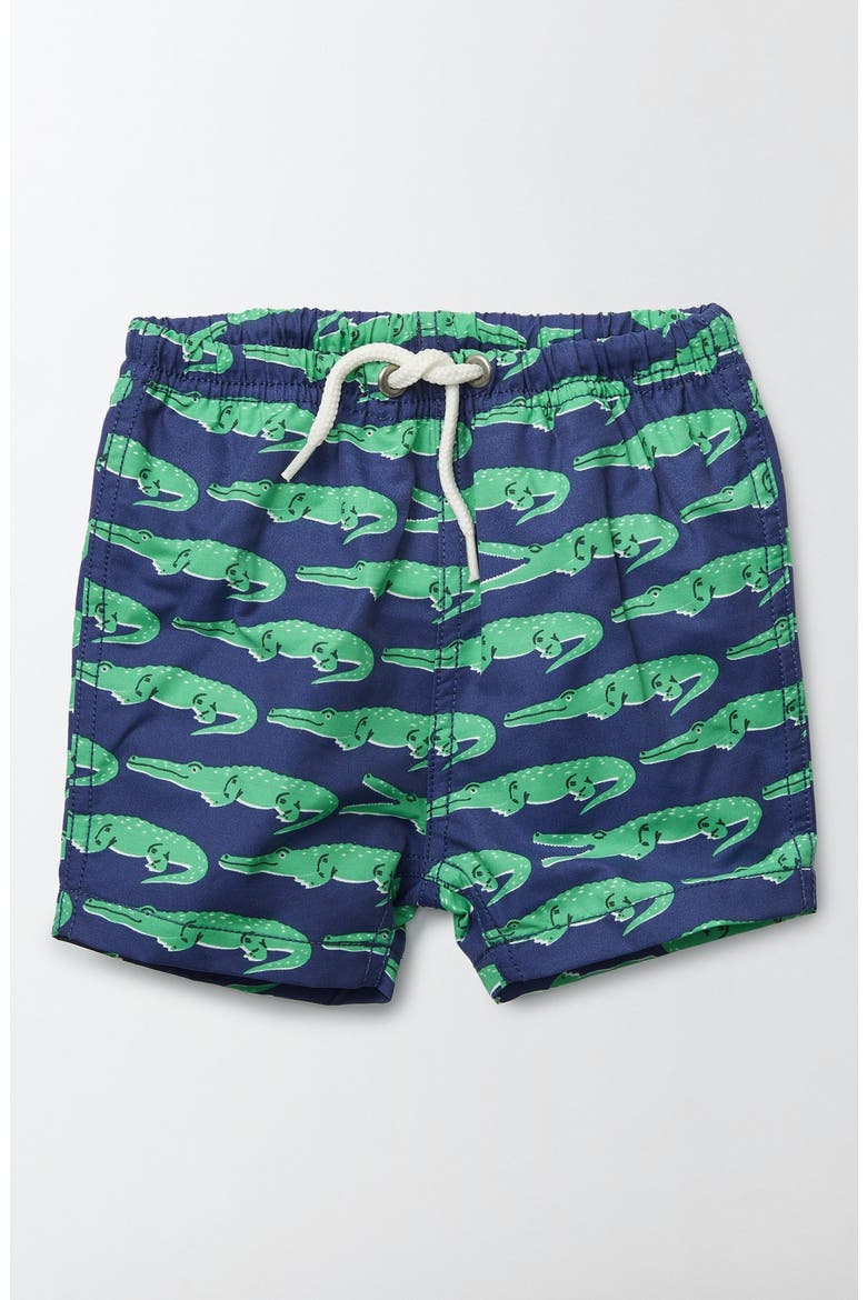 Print Swim Trunks, Main, color, ASTRO GREEN/ CROCS