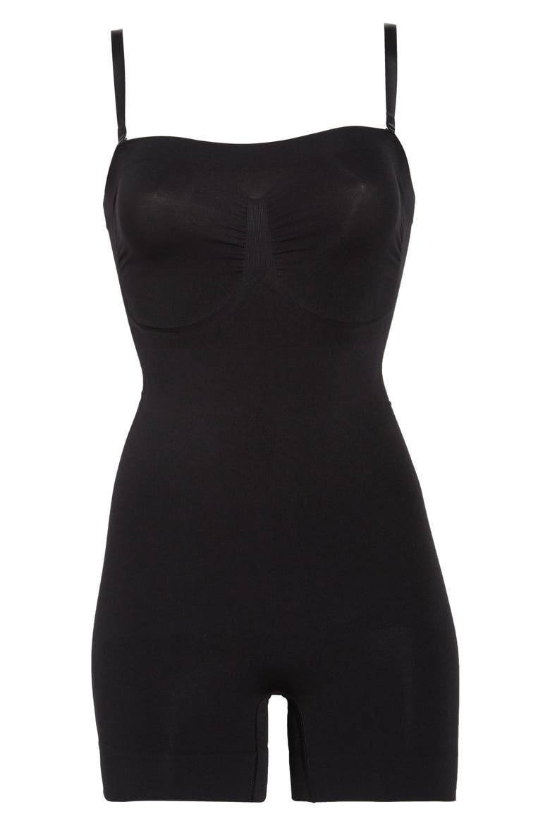 Bodysuit Shaper with Boyshorts, Main, color, BLACK/ BEIGE