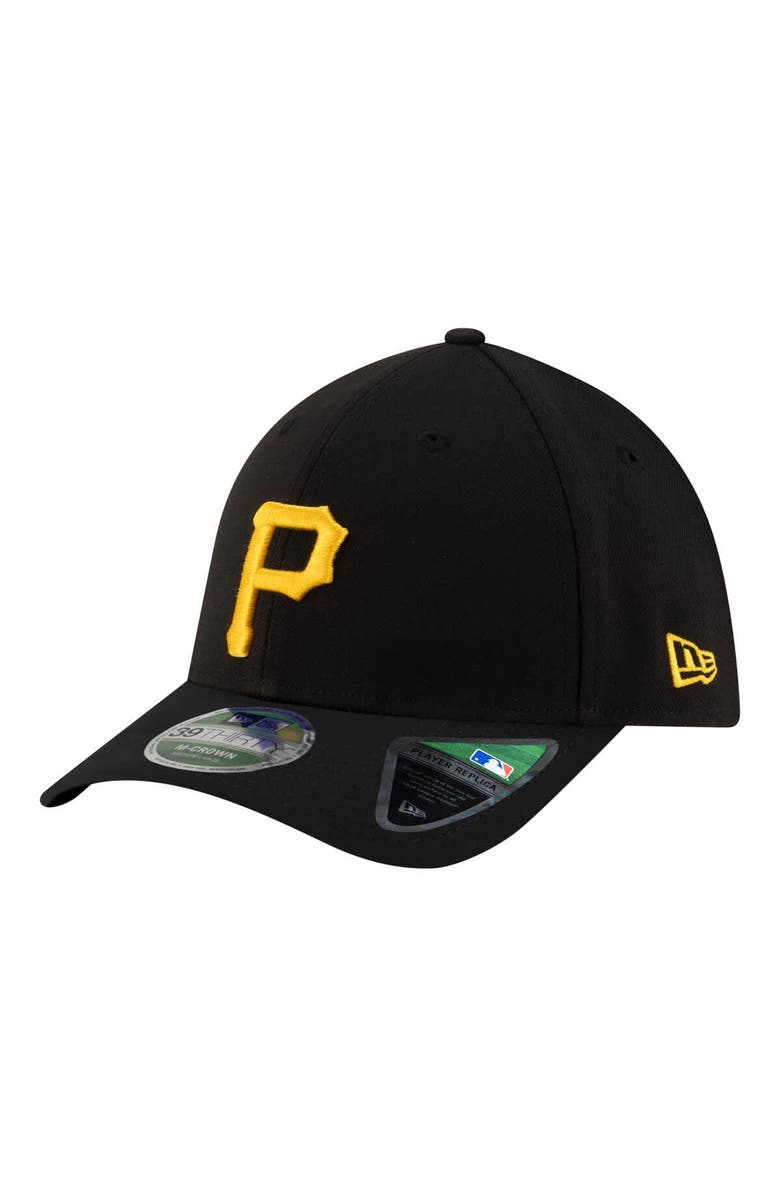 New Era Men's New Era  Black Pittsburgh Pirates Player Replica 39THIRTY M-Crown Flex Hat, Main, color, Black