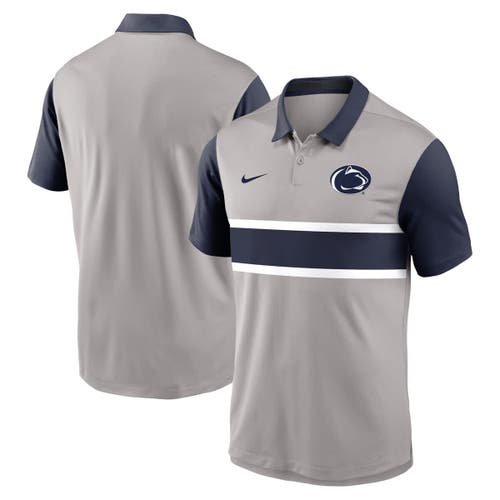 Nike Men's Gray/navy Penn State Nittany Lions Vapor Performance Polo Shirt In Gray