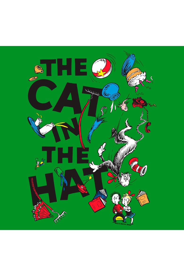 Boys' Dr. Seuss The Cat in the Hat Balancing Act Fail Graphic T-Shirt, Alternate, color, Kelly Green