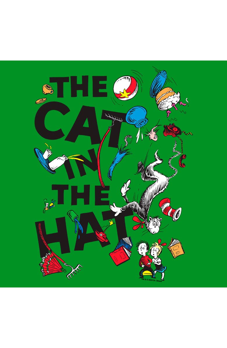 Dr. Seuss Boy's Dr. Seuss The Cat in the Hat Balancing Act Fail Graphic T-Shirt, Alternate, color, Kelly Green