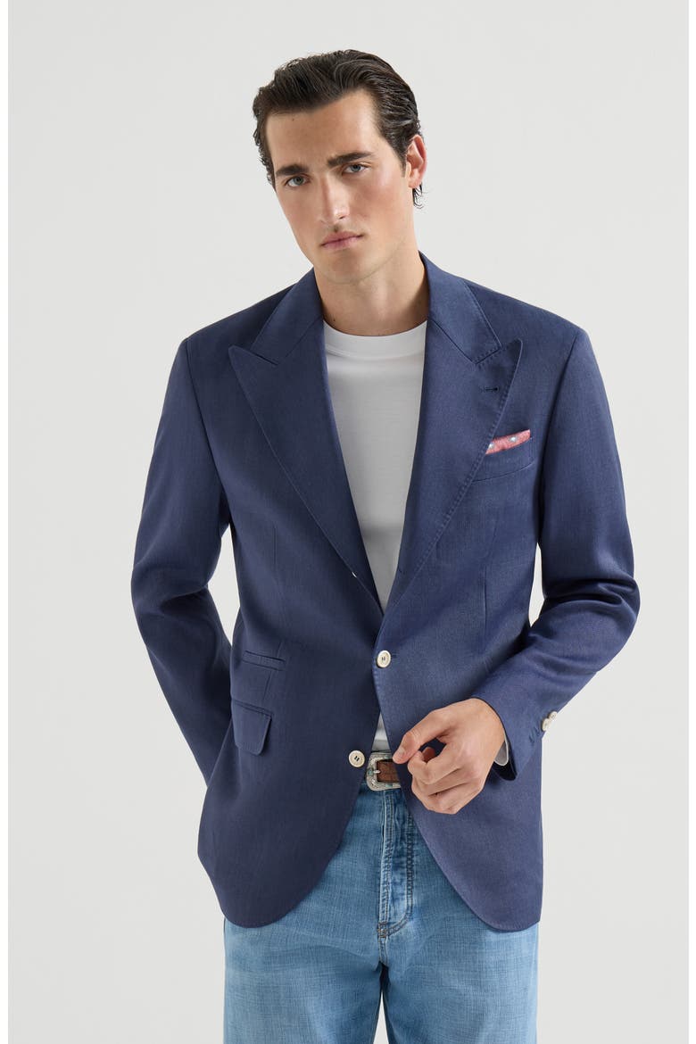 Blazer with peak lapel, Main, color, Denim