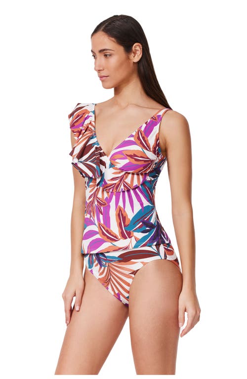 Gottex Plantopia Ruffle V Neck Surplice Tankini In Multi