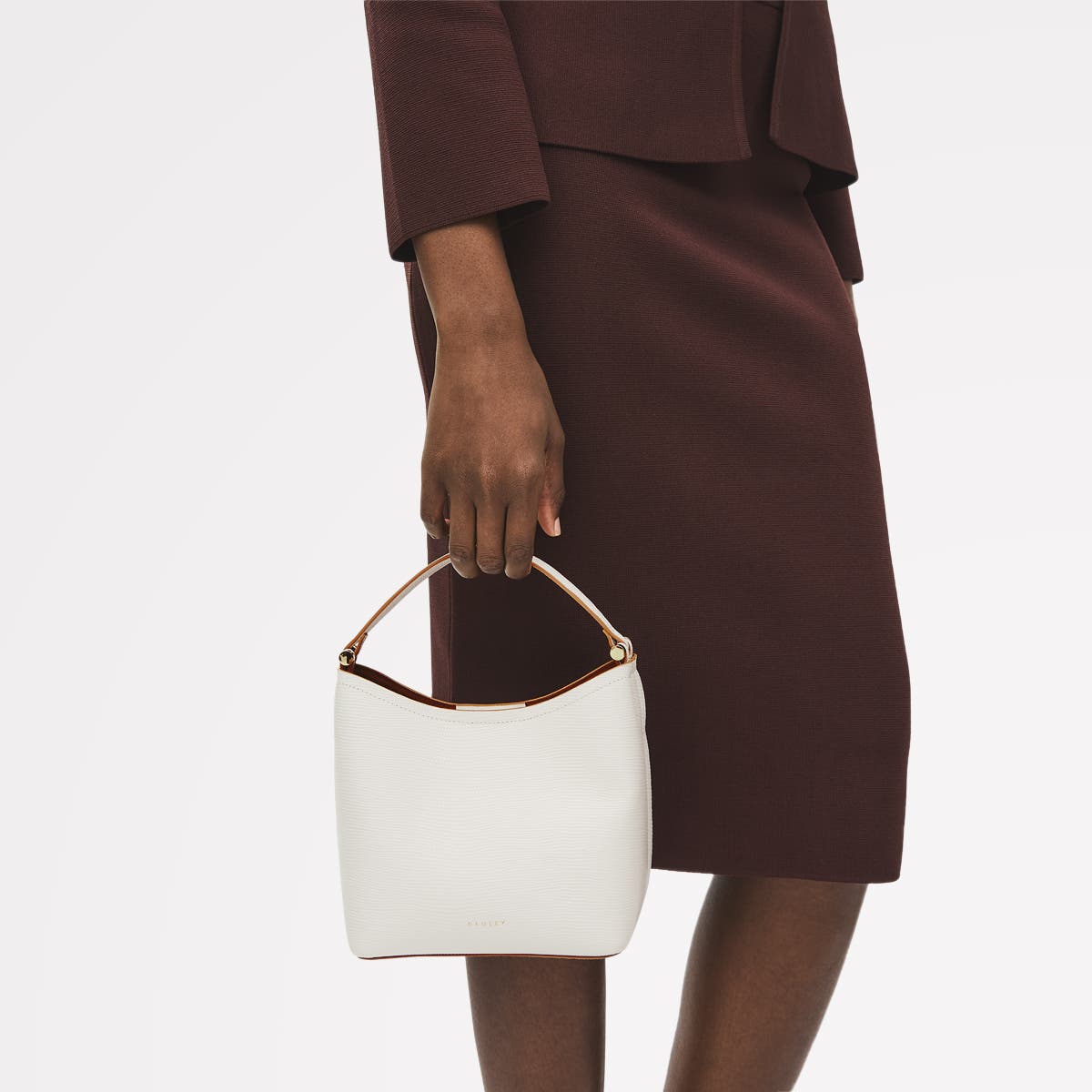 Radley Bathurst Mews - Faux Lizard Small Open Top Satchel Bag, Alternate, color, Chalk