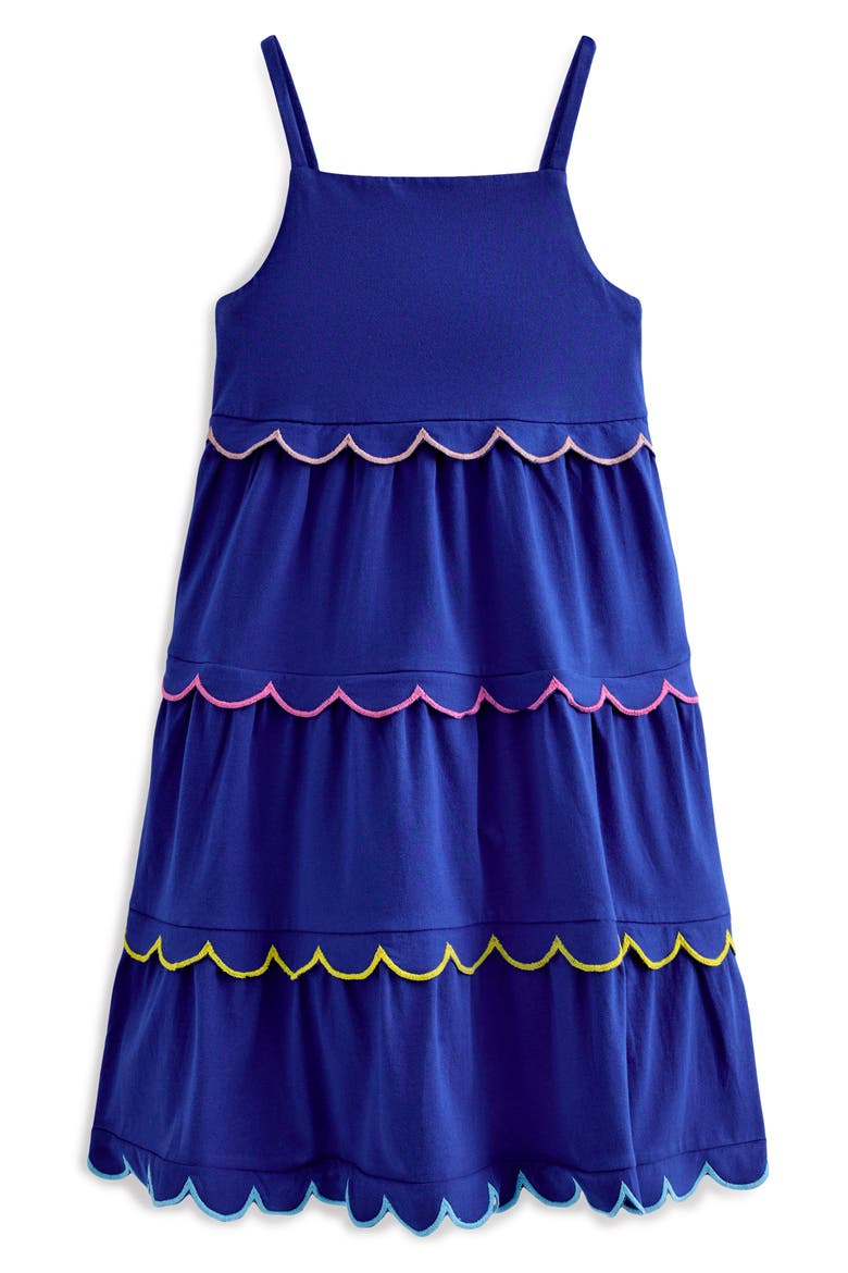 Kids' Scallop Cotton Jersey Sundress, Main, color, SAPPHIRE BLUE