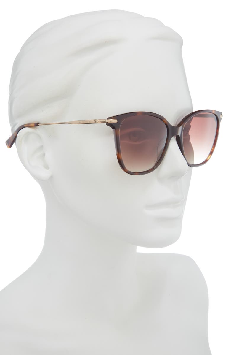 Longchamp 54mm Cat Eye Gradient Sunglasses, Alternate, color, Havana