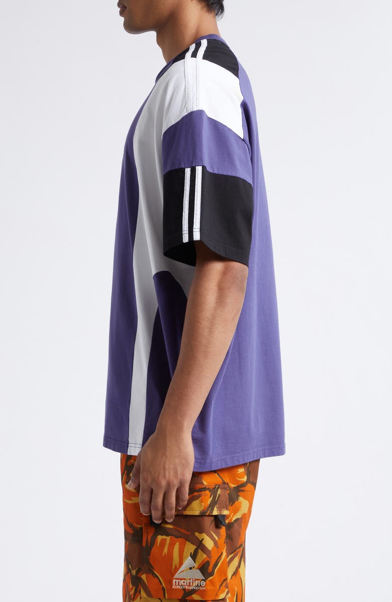 Martine Rose Paneled Oversize Logo T-Shirt, Alternate, color, Purple Indigo