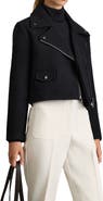 Reiss Arlow Asymmetric Zip Wool Blend Jacket