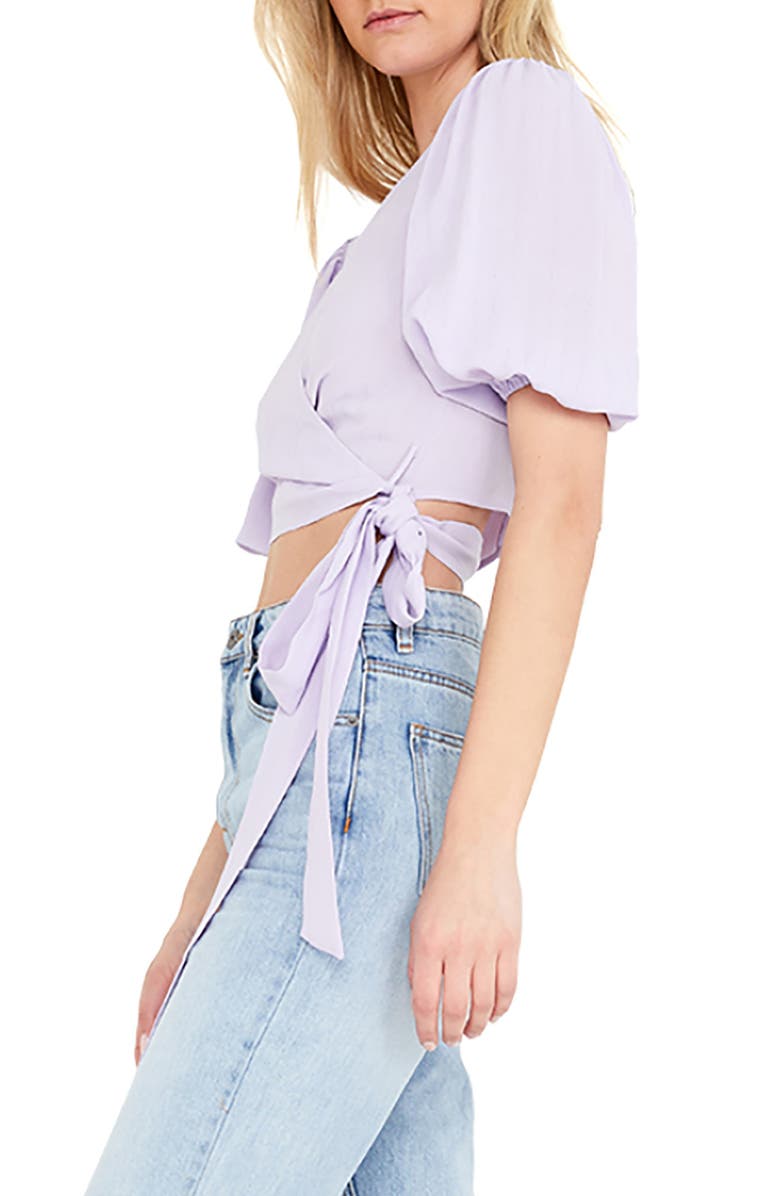 Bardot Isabella Wrap Crop Top, Alternate, color, 