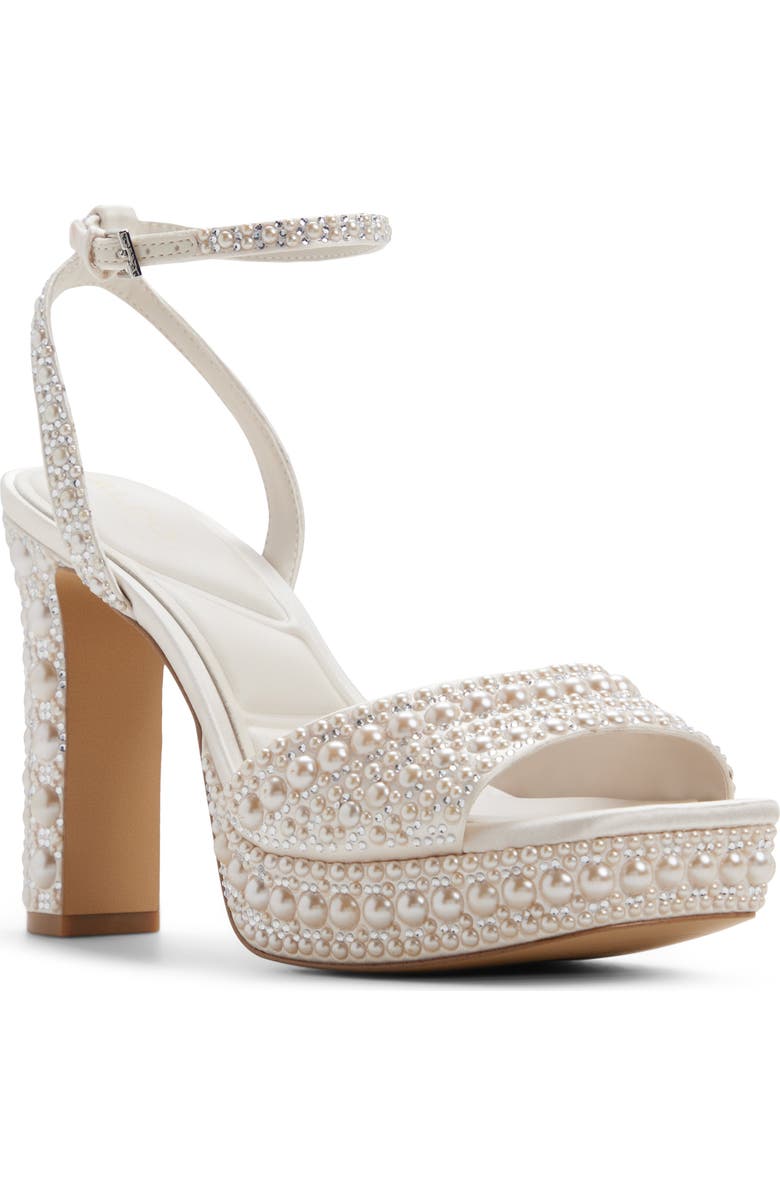 ALDO Chicgleam Ankle Strap Platform Sandal, Main, color, Other White
