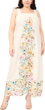 Vince Camuto Floral Print Sleeveless Maxi Dress