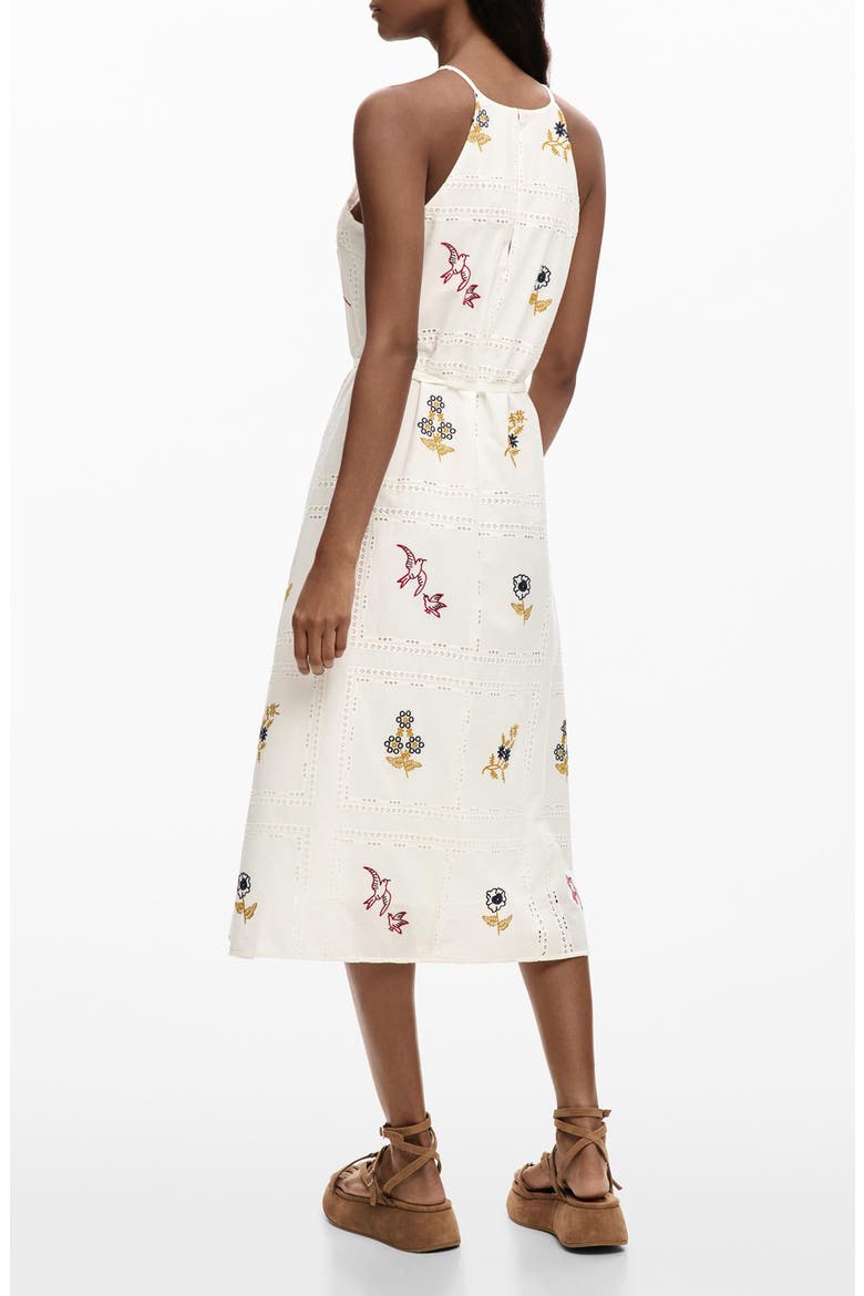 Open Stitch Sleeveless Midi Dress, Alternate, color, WHITE