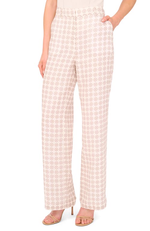 Ted Baker Geo Floral Linen Pants In Pink