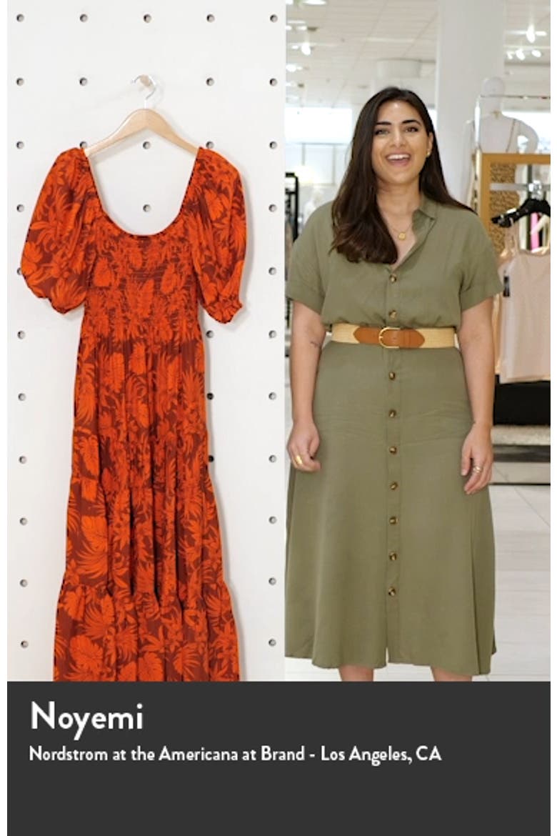 Smocked Bodice Silk Maxi Dress video
