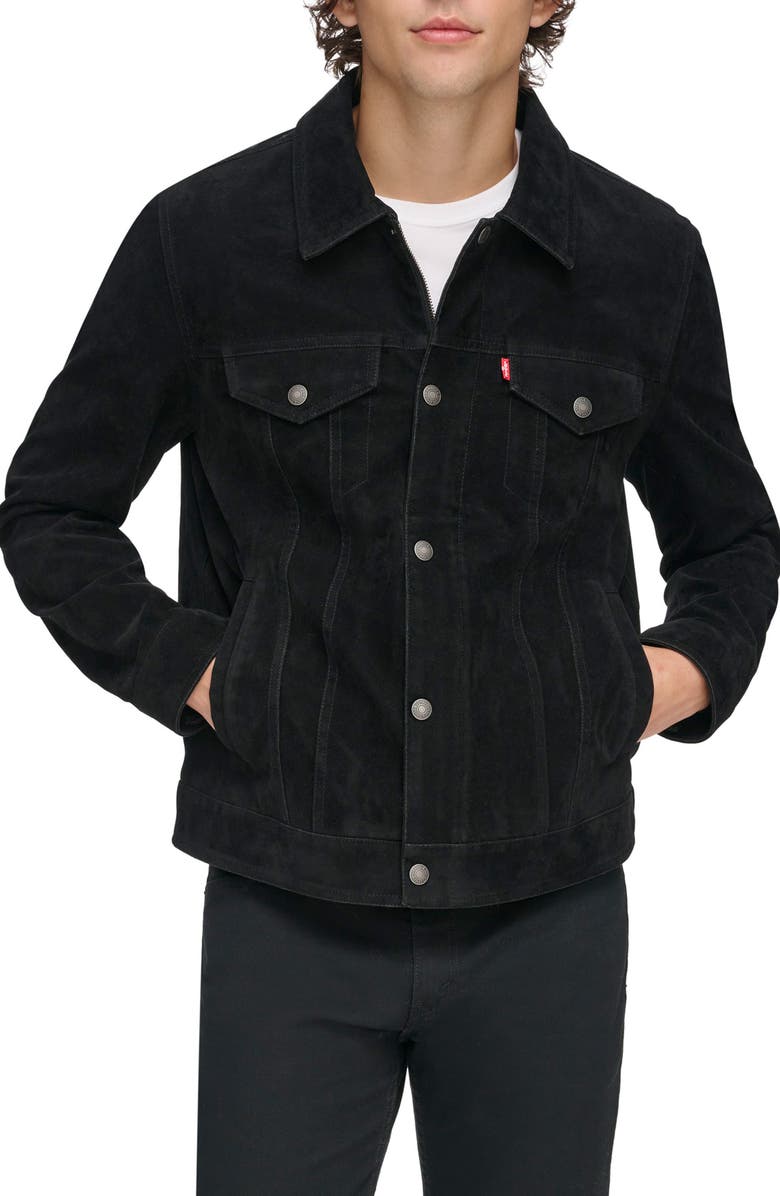 Levi's<sup>®</sup> Faux Suede Trucker Jacket, Main, color, 