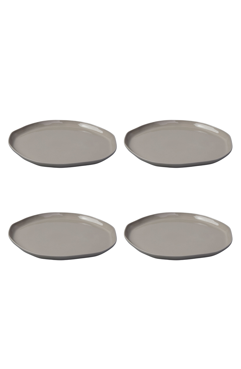 Be Home Tam Stoneware Flat Side Plate - Set of 4, Main, color, Sterling