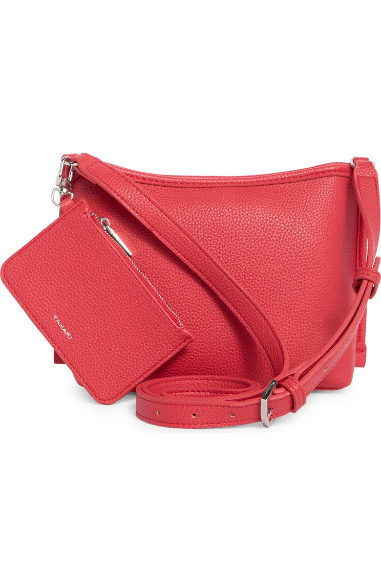 Tahari Cooper Crossbody Bag & Pouch, Alternate, color, Punch