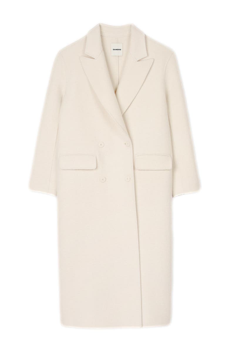 SANDRO Long wool-blend coat, Alternate, color,