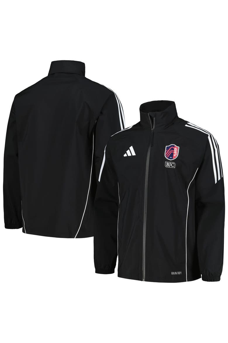 Men's adidas Black St. Louis City SC Tiro 24 Full-Zip Hoodie Rain Jacket, Main, color, Black