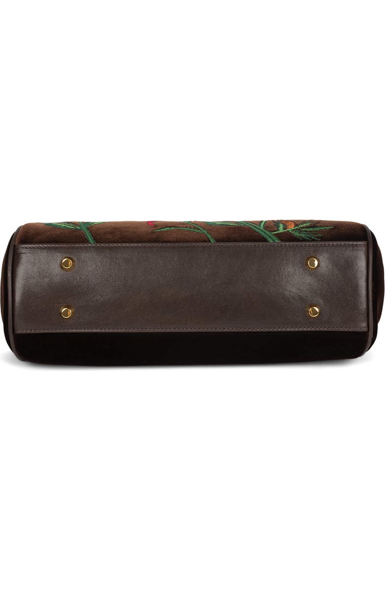 Jeffrey Campbell Frame Floral Embroidered Velvet Shoulder Bag, Alternate, color, Brown Velvet Floral Multi