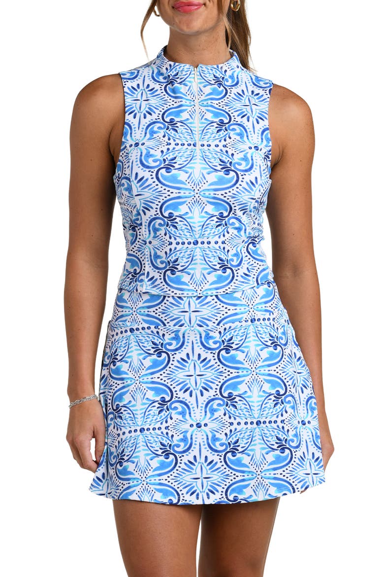 Blue Tile Sleeveless Top, Main, color, PACIFIC BLUE