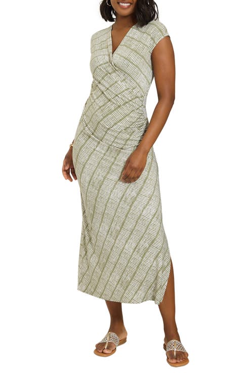 Carmela Bungalow Bay Stripe Faux Wrap Maxi Dress