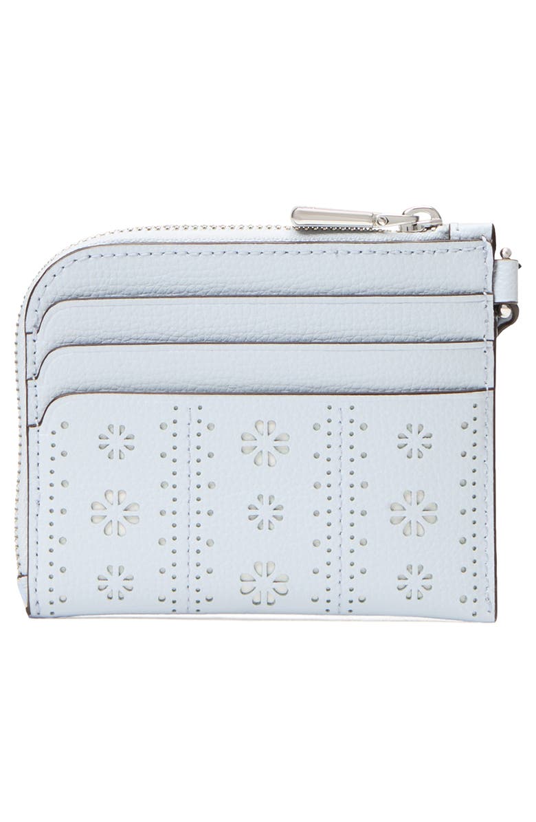 Kate Spade New York devin pointelle crossgrain leather card case, Alternate, color, 