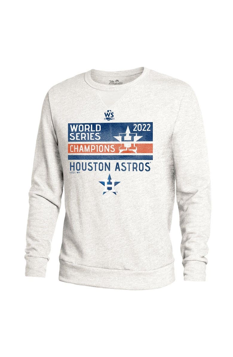Majestic Threads Men's Majestic Threads White Houston Astros 2022 World Series Champions Front Line Pullover Sweatshirt, Alternate, color, 
