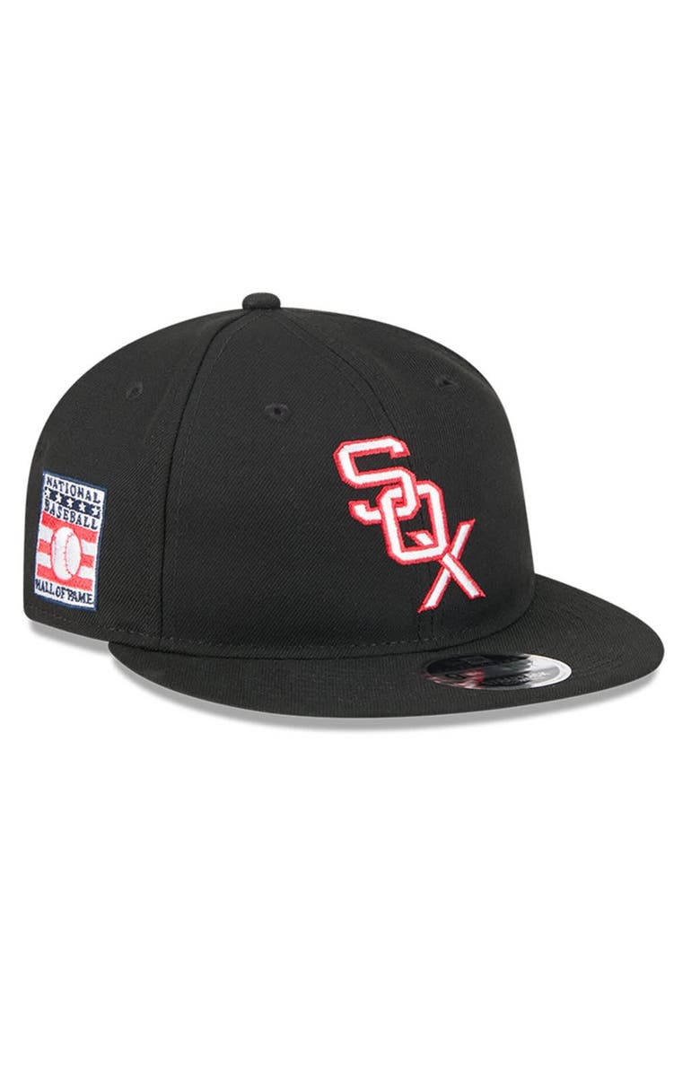 New Era Men's New Era Black Chicago White Sox Baseball Hall of Fame Retro Crown 9FIFTY Adjustable Hat, Main, color, Black
