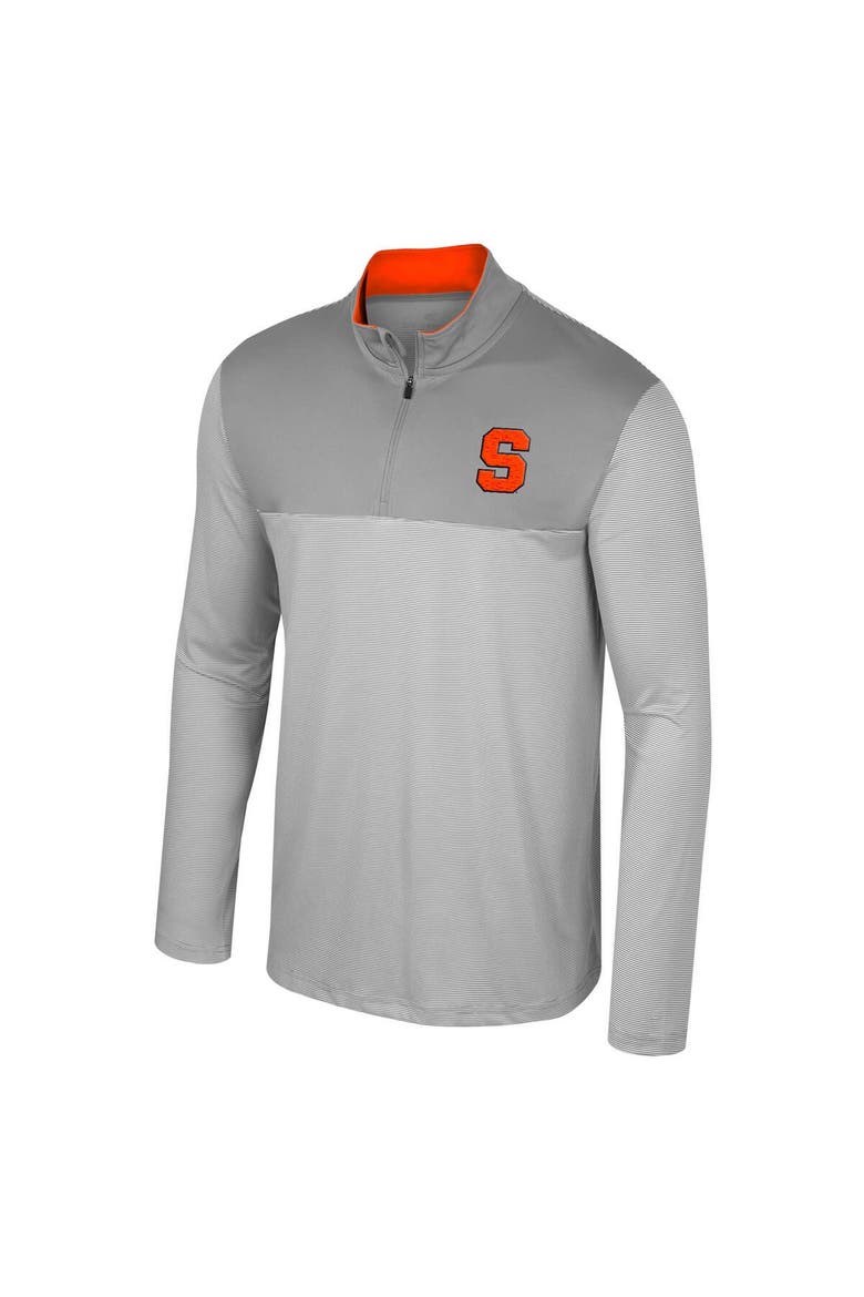 Men's Colosseum Gray Syracuse Orange Tuck Quarter-Zip Top, Alternate, color, Gray