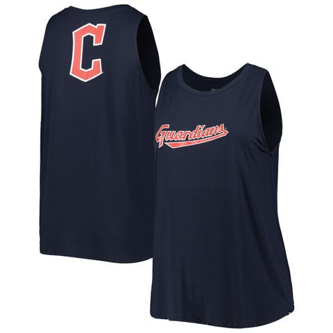 Women's New Era Navy Cleveland Guardians Plus Size Tank Top