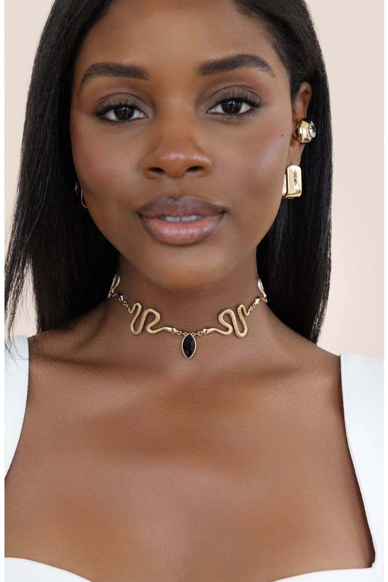 Serpentina Choker Necklace, Alternate, color, BLACK