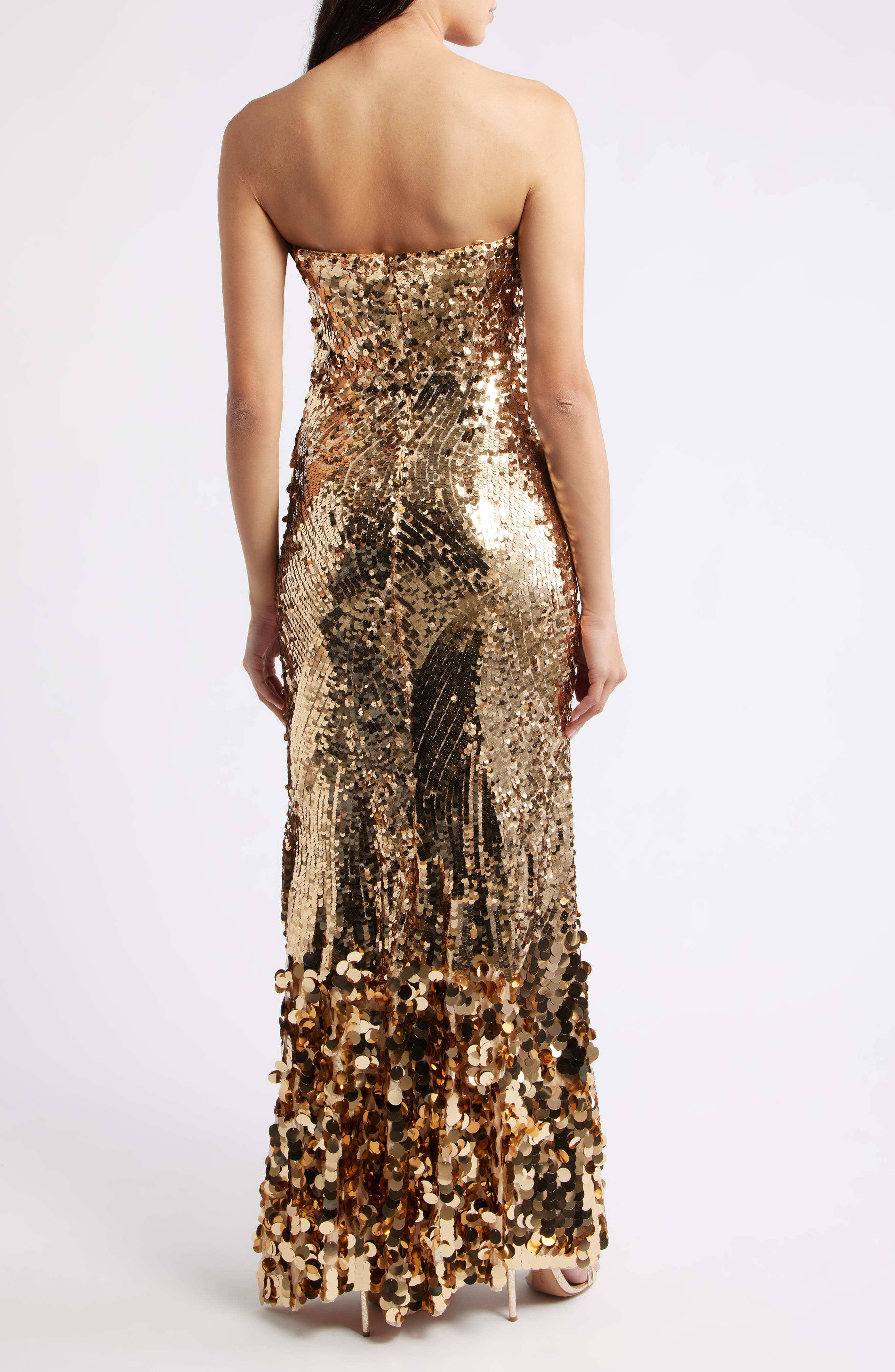 Sequin Strapless Gown - image 2
