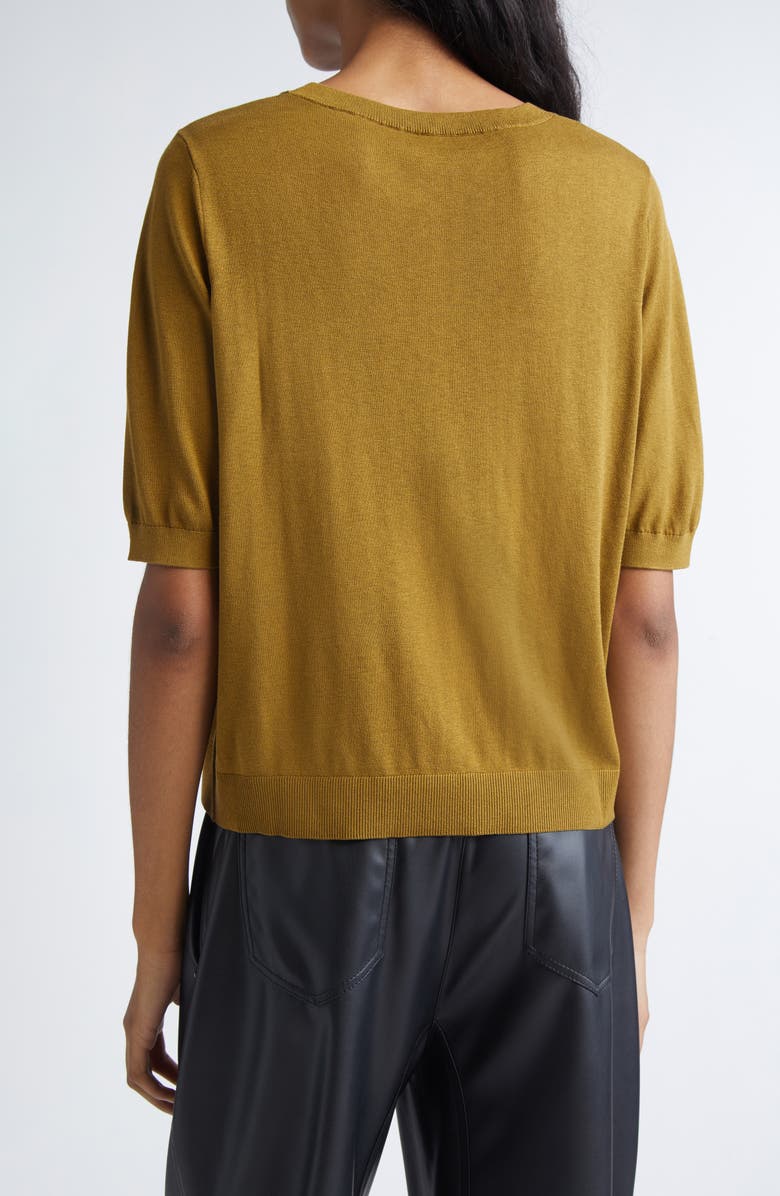 MM by Max Mara Musette Silk & Cotton Sweater, Alternate, color, Olive Green