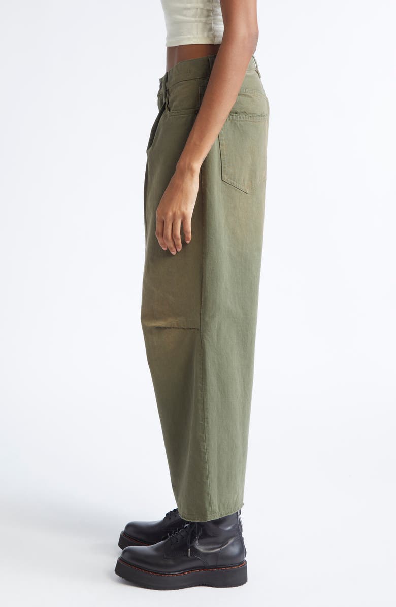 R13 Wide Leg Crop Jeans, Alternate, color, Vintage Olive Selvedge Green