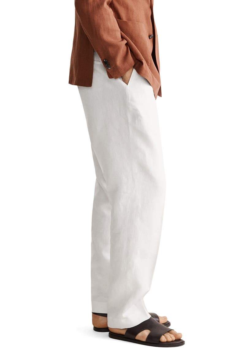 Linen Regular Fit Pants, Alternate, color, OFF WHITE