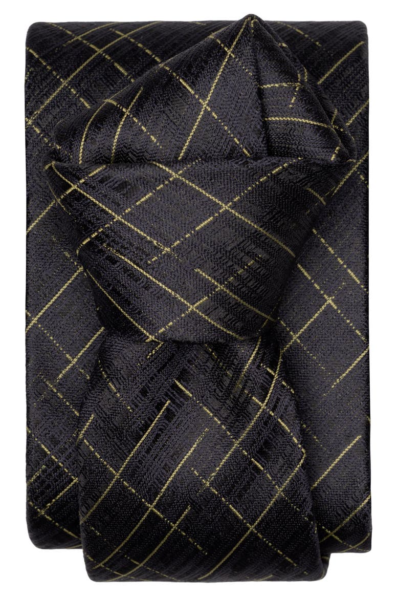 Morandi - Silk Jacquard Tie for Men, Alternate, color, Black