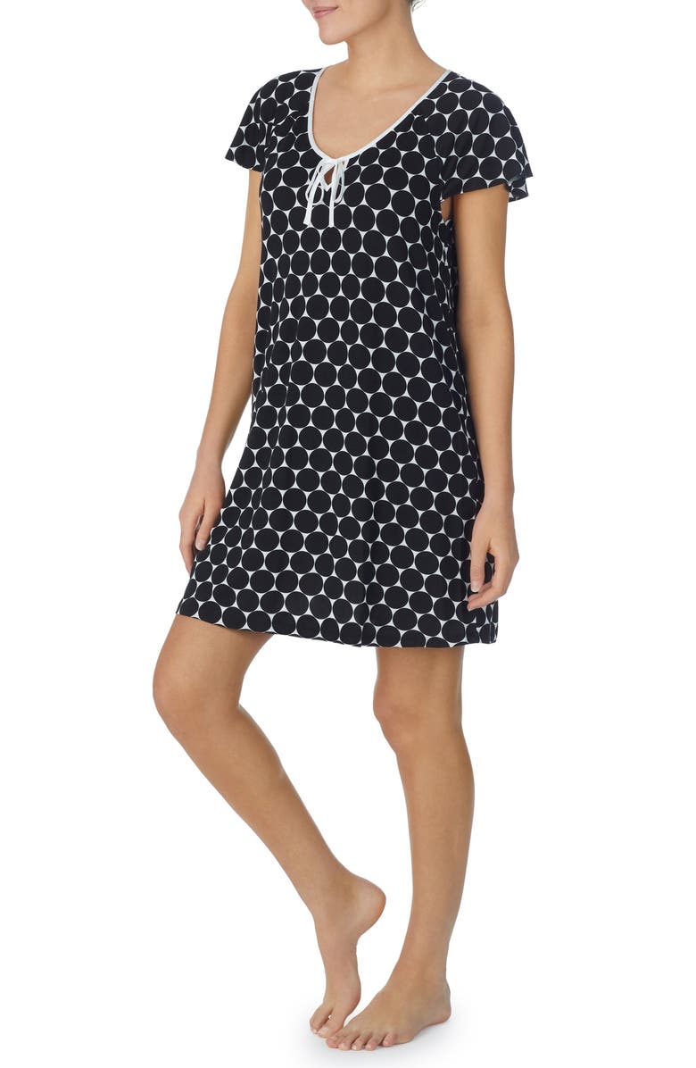 Kate Spade New York short sleeve sleep shirt, Alternate, color, 